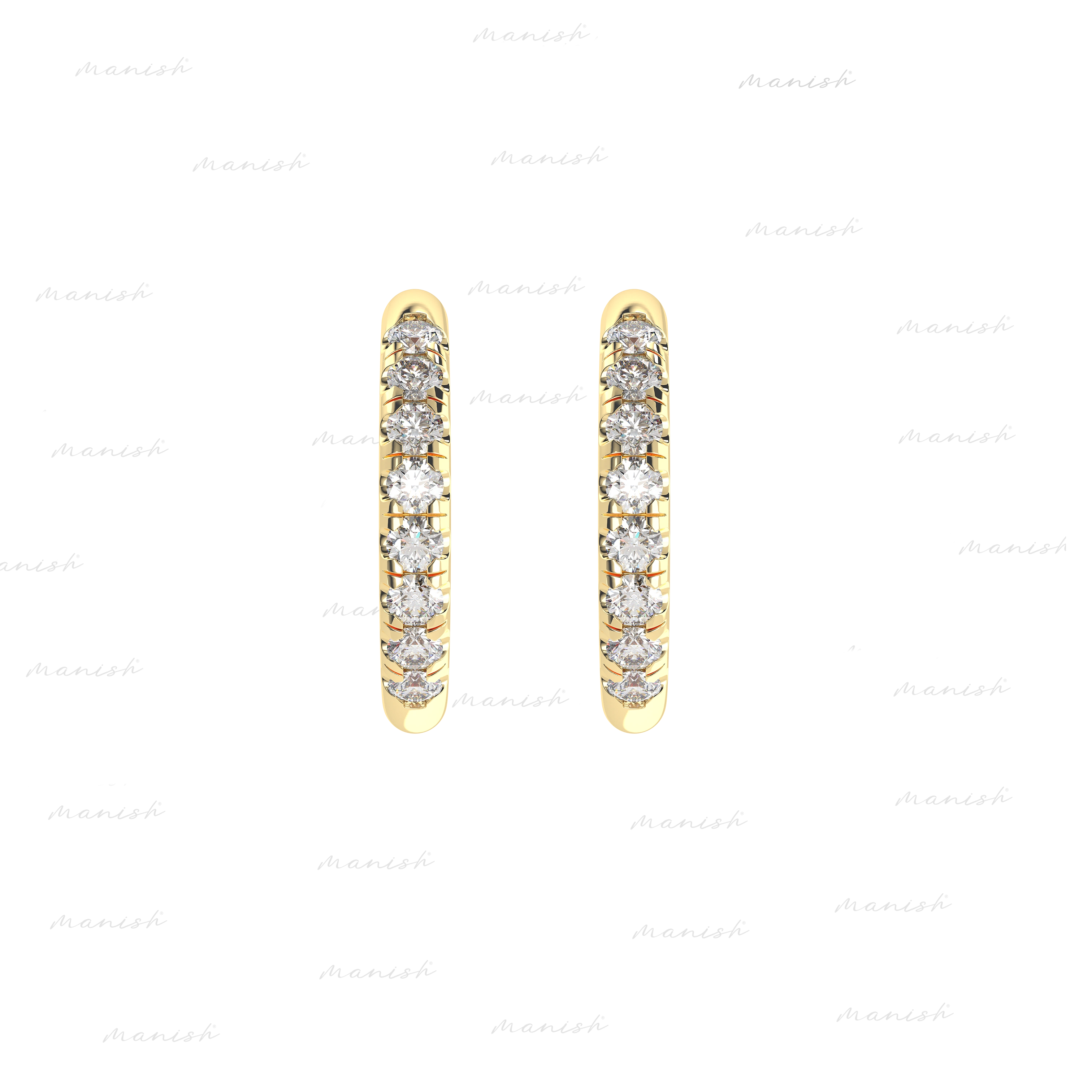 Natural Diamonds Hoops Earrings